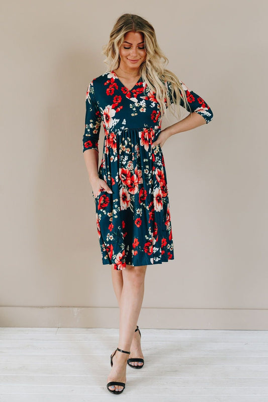Storyline Floral Wrap Dress
