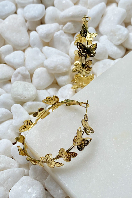 Dancing Butterflies Hoop Earrings