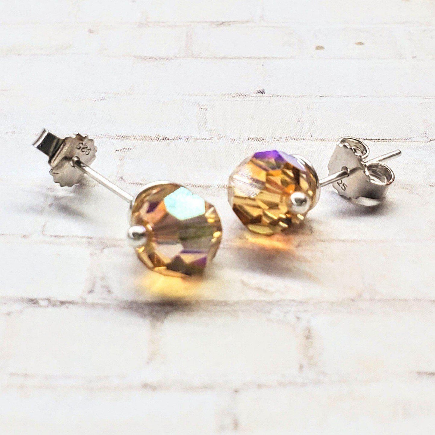 Spiral Crystal Gemstone Ear Studs