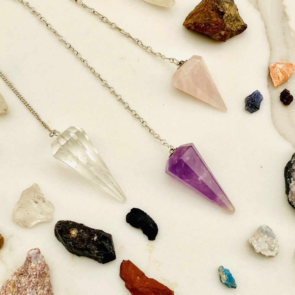 Emotional Healing Rose Quartz Pendulum Pendant