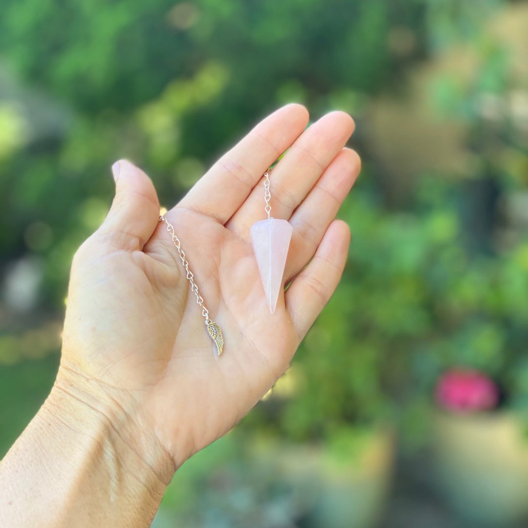 Emotional Healing Rose Quartz Pendulum Pendant