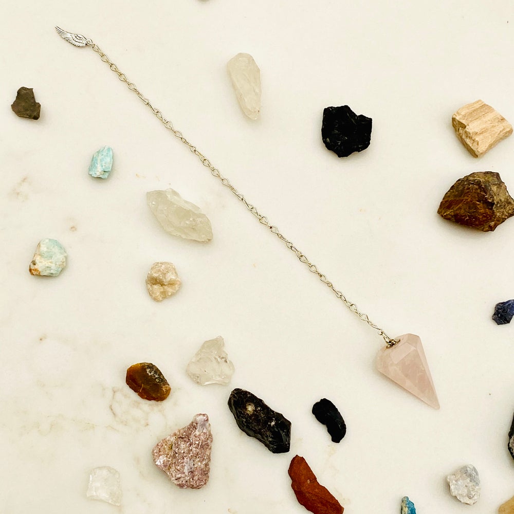 Emotional Healing Rose Quartz Pendulum Pendant