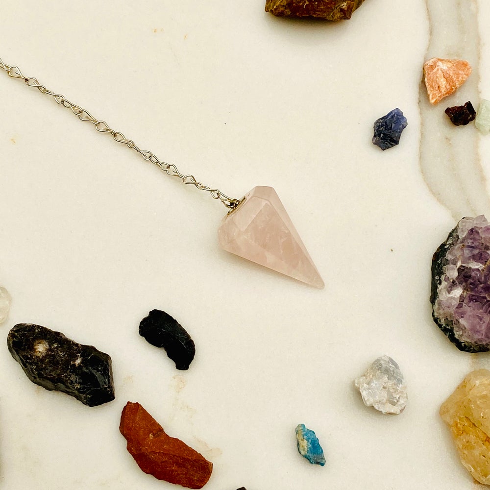 Emotional Healing Rose Quartz Pendulum Pendant