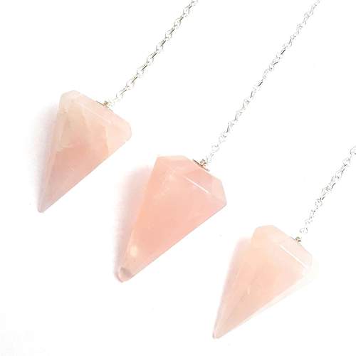 Emotional Healing Rose Quartz Pendulum Pendant