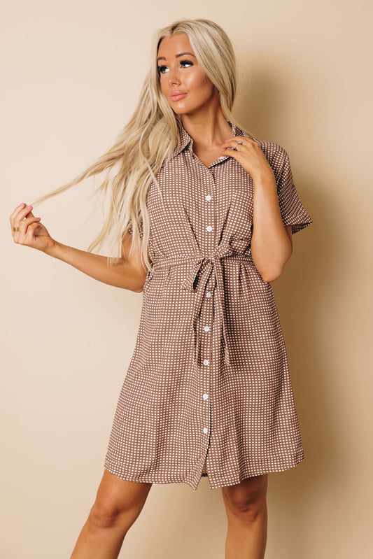 Mia Mini Dress with Waist Tie