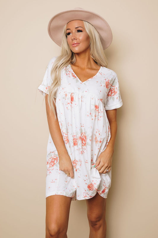 California Blossoms Floral Midi Dress