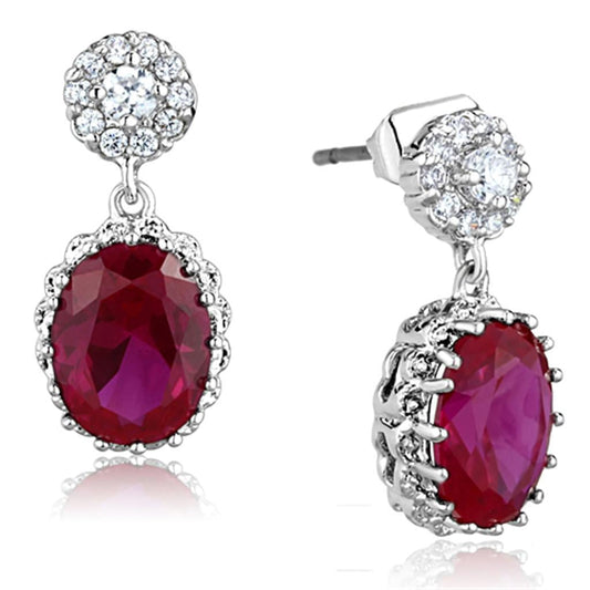 Ruby Brass Earrings with AAA Grade CZ