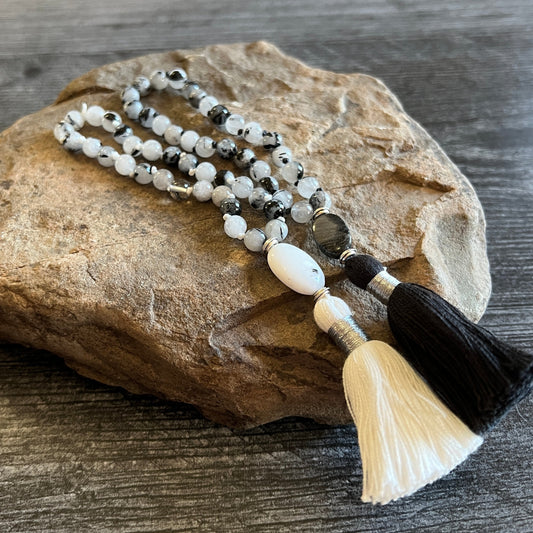 Tourmaline Quartz Quarter Mala