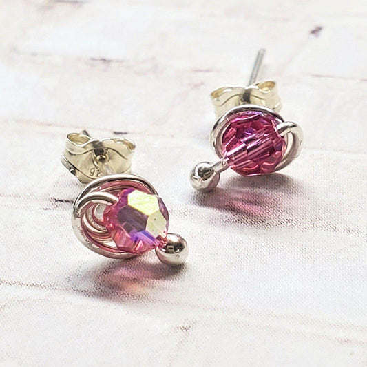 Spiral Crystal Gemstone Ear Studs