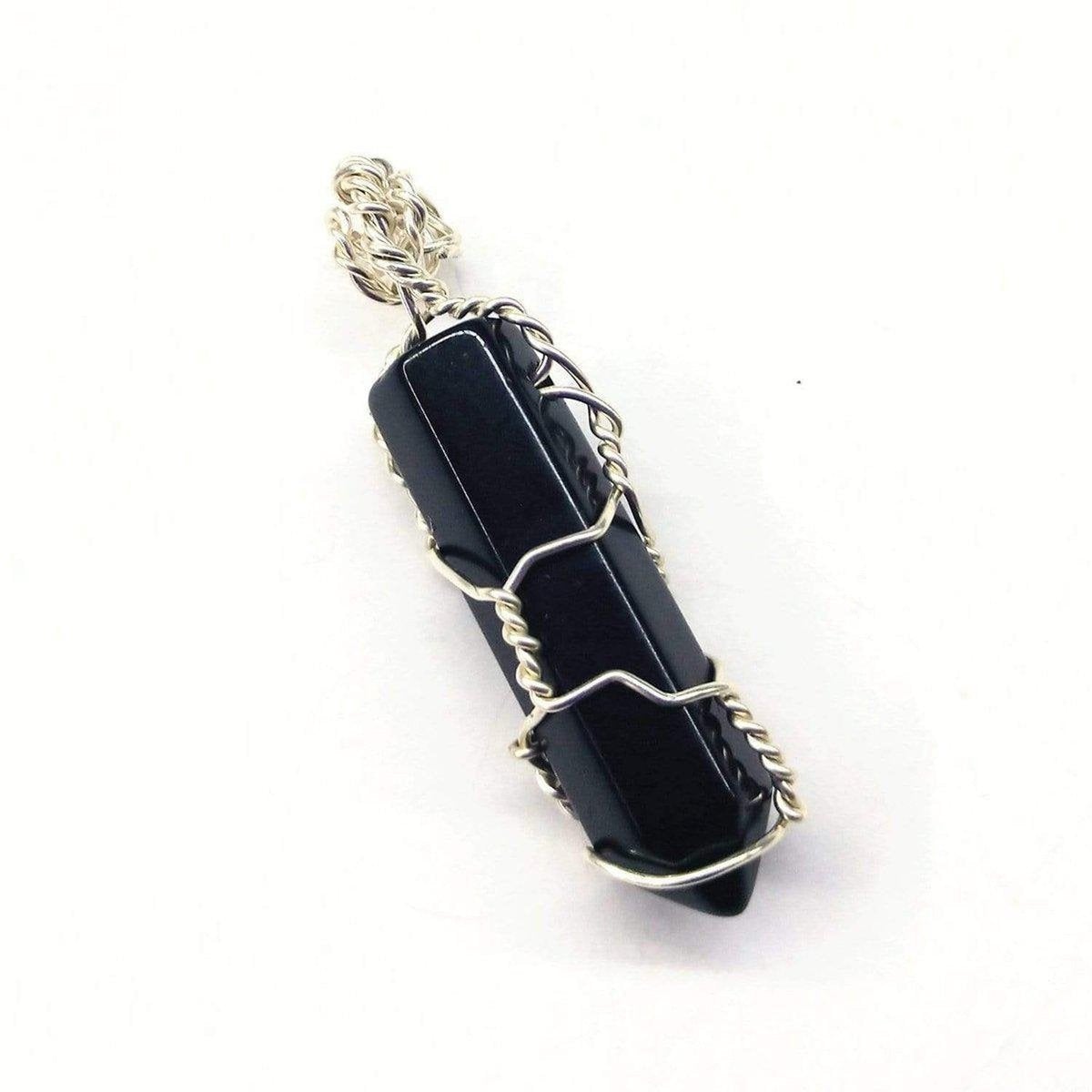 Sterling Silver Wire Wrap Gemstone Pointed Crystal Pendant