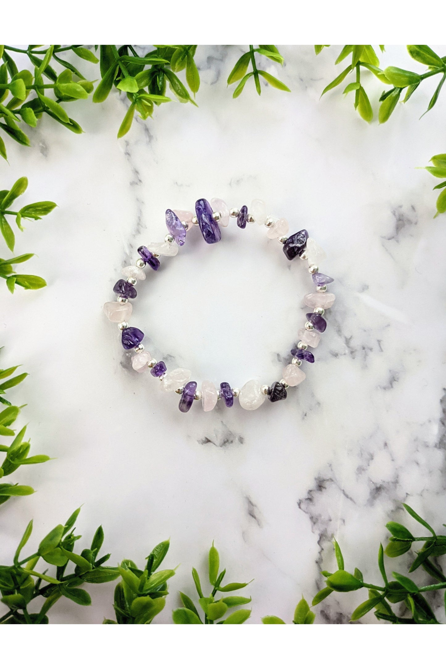 Amethyst and Rose Quartz Bracelet