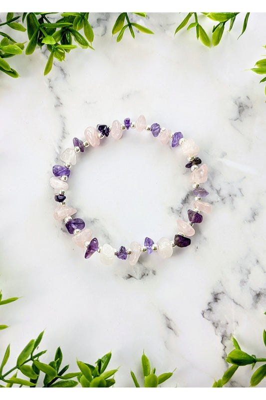 Amethyst and Rose Quartz Bracelet