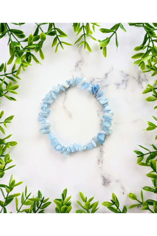 Aquamarine Chip Bracelet