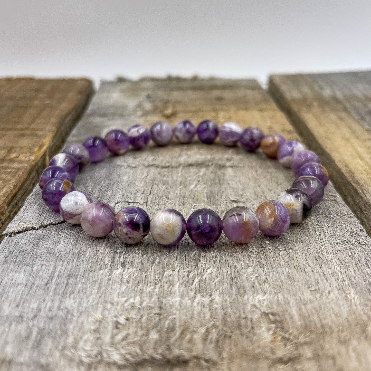 Purple Amethyst Gemstone Beaded Bracelet