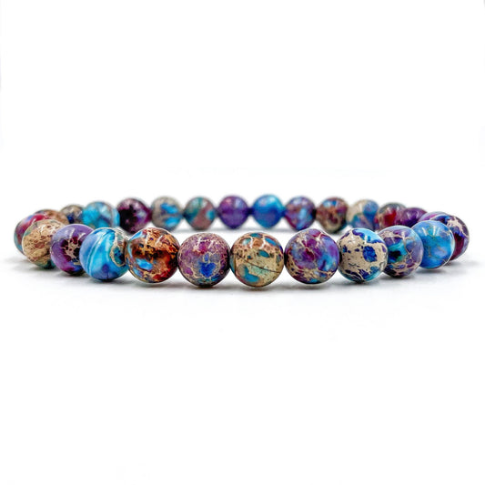 Galaxy Imperial Jasper Gemstone Beaded Bracelet