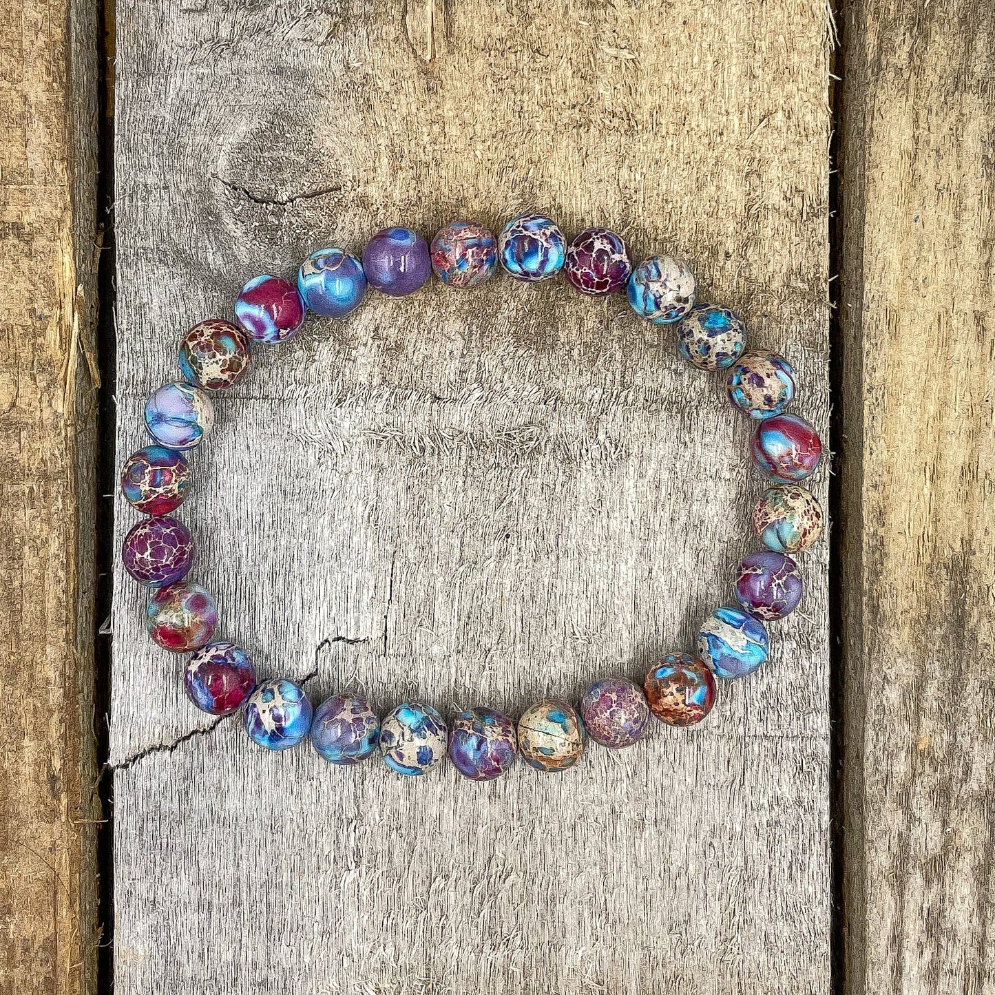 Galaxy Imperial Jasper Gemstone Beaded Bracelet