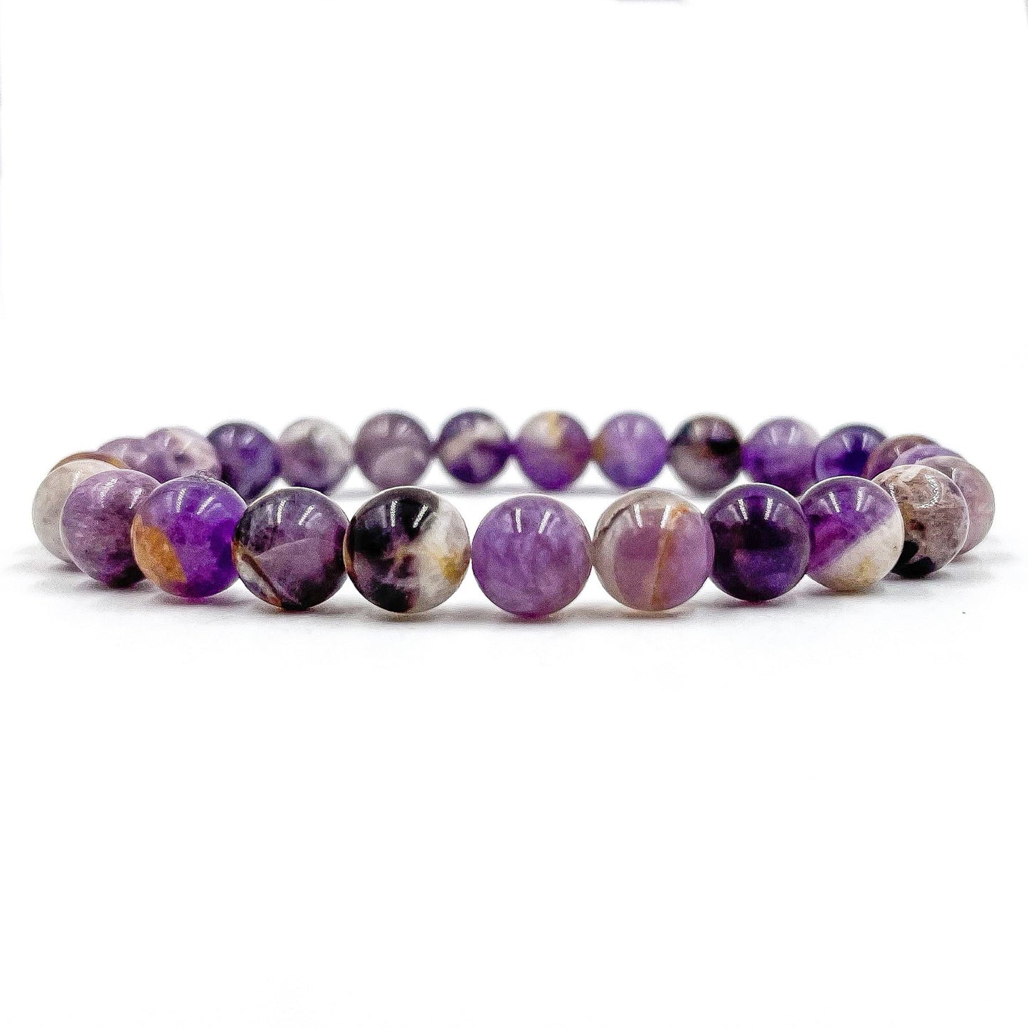 Purple Amethyst Gemstone Beaded Bracelet