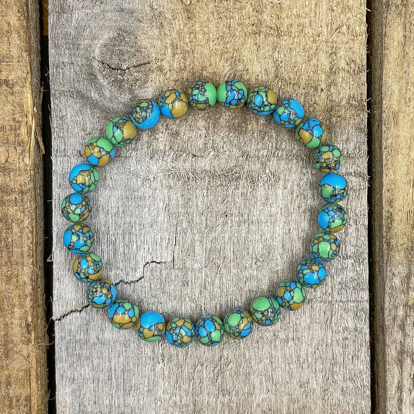 Multicolor Howlite Gemstone Beaded Bracelet