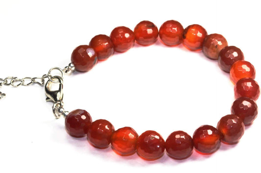 Carnelian Faceted Stone Bracelet