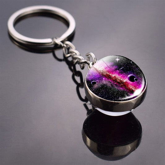 Unique Planet Earth Pattern Keychain With Pendant