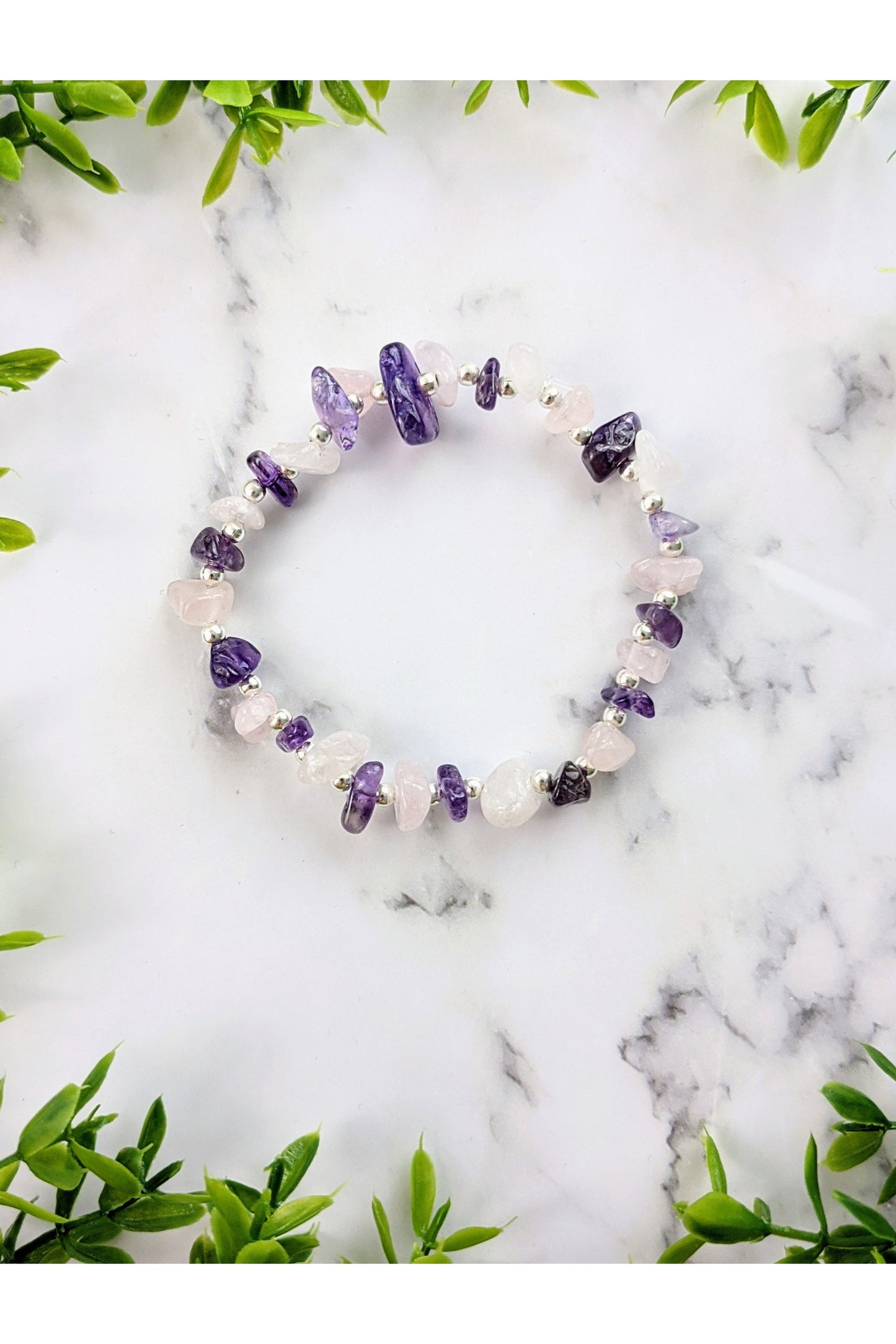 Amethyst and Rose Quartz Bracelet